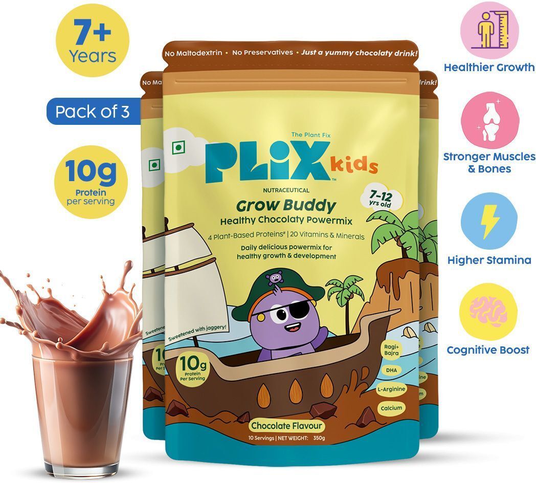 the plant fix plix Kids GrowBuddy Chocolaty Powermix | 10g Protein | Healthier Growth | 7+ Yrs-picture-11