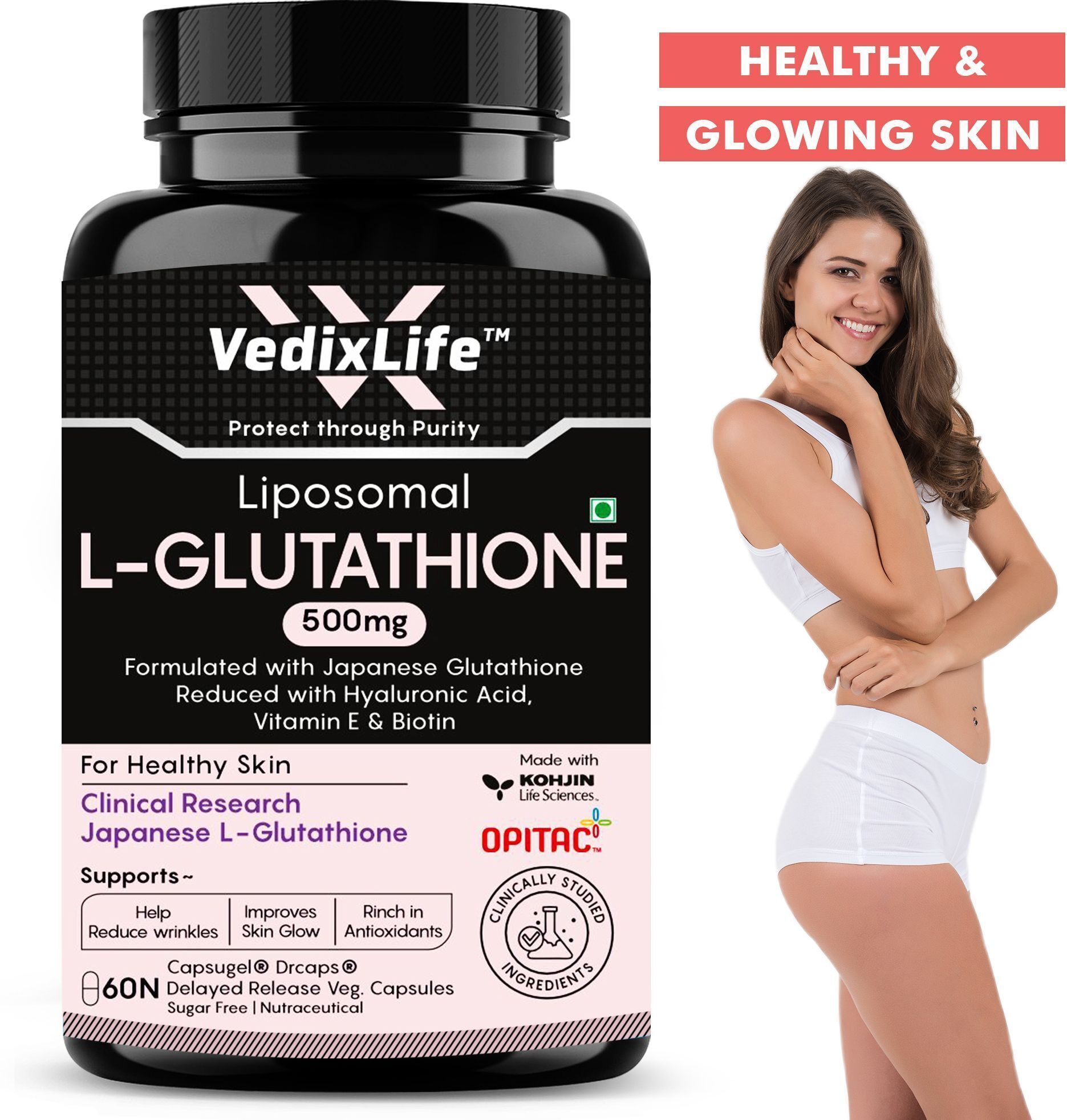 Liposomal Glutathione 500mg Skin Whitening - Anti-aging-Lipoglow-High Absorption-image-26