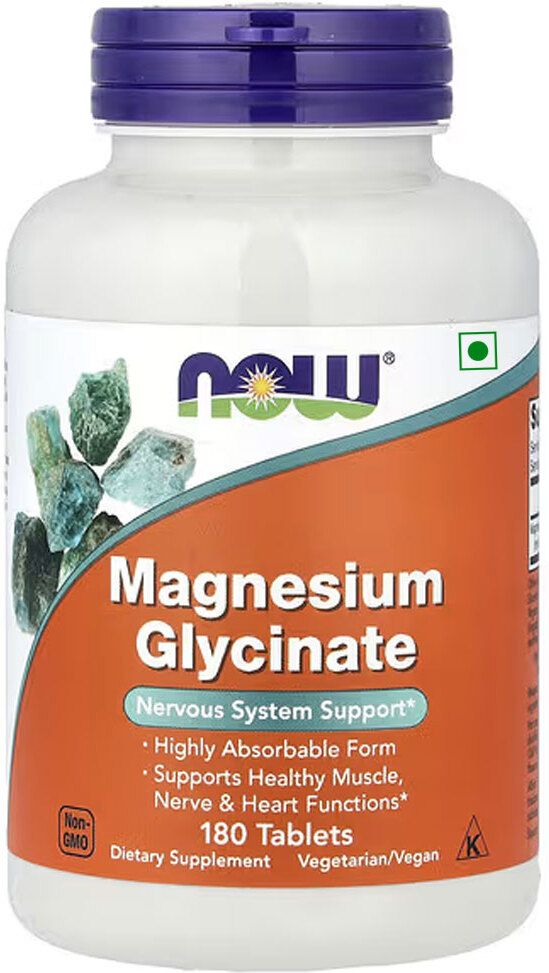 now foods Magnesium Glycinate 100mg Tablets with Albion® Bisglycinate | 180 Tablets-picture-29
