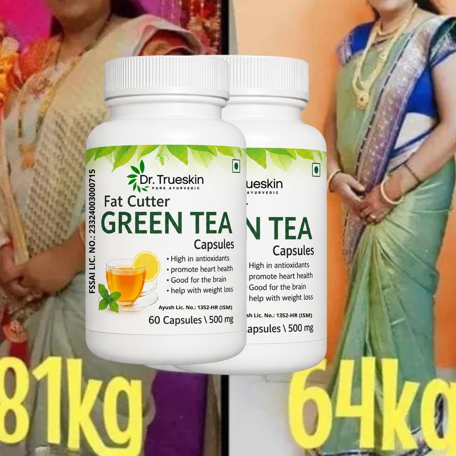 dr.trueskin Fat Cutter Green Tea 60 Tablet Pack of 2 A04-picture-30