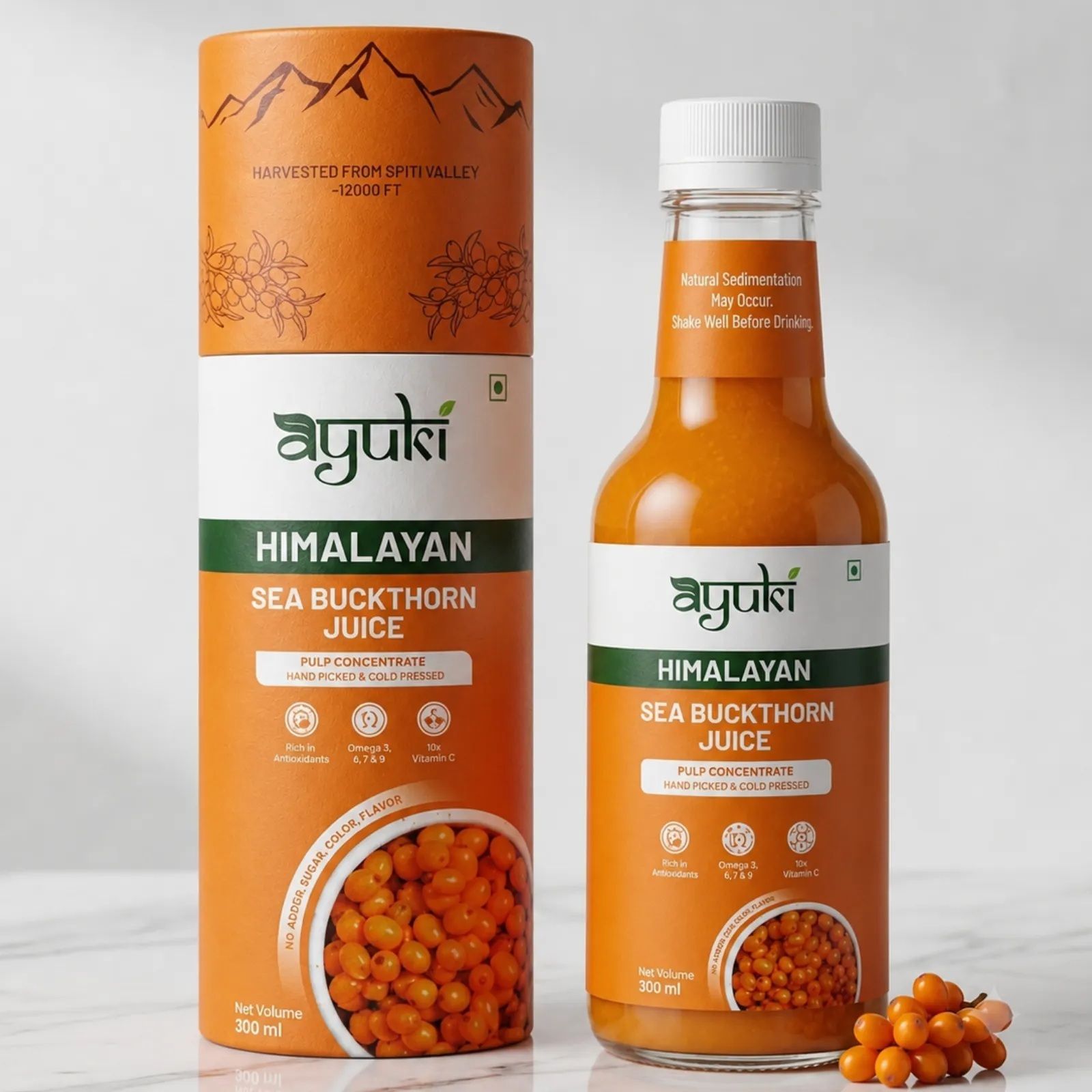 ayuki Himalyan Sea Buckthorn Juice Pulp|99.9% Purity|Omega 3, 6, 7 & 9, 10xVITAMIN C-picture-22