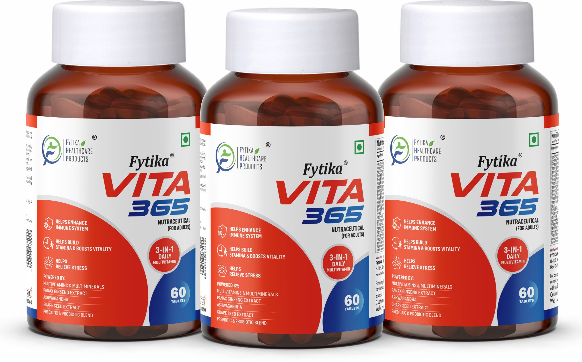 Vita 365, 3 in 1 Multivitamin - (Pack of 3) 60 tablets each-image-42