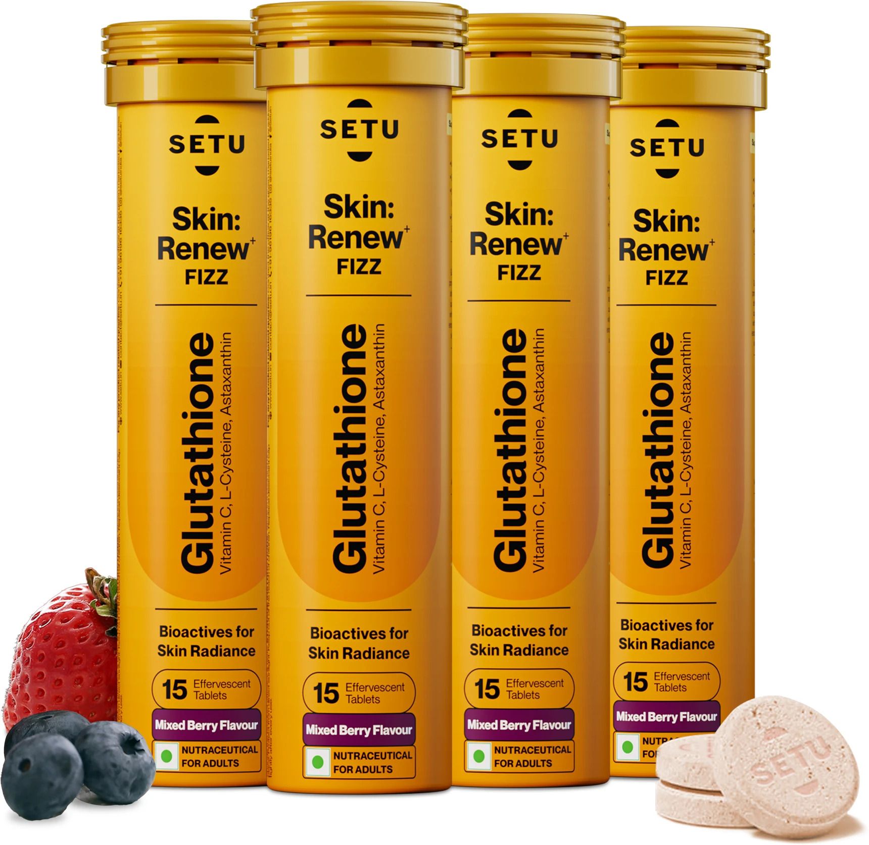 setu Skin Renew - Glutathione With Vitamin C, Gluta Fizz,Mixed Berry Flavour-picture-11