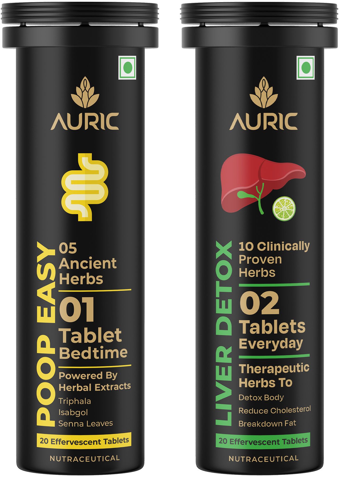 auric Liver Detox & Poop Easy Combo 20 Tabs Each | Liver & Gut Cleanse-picture-10