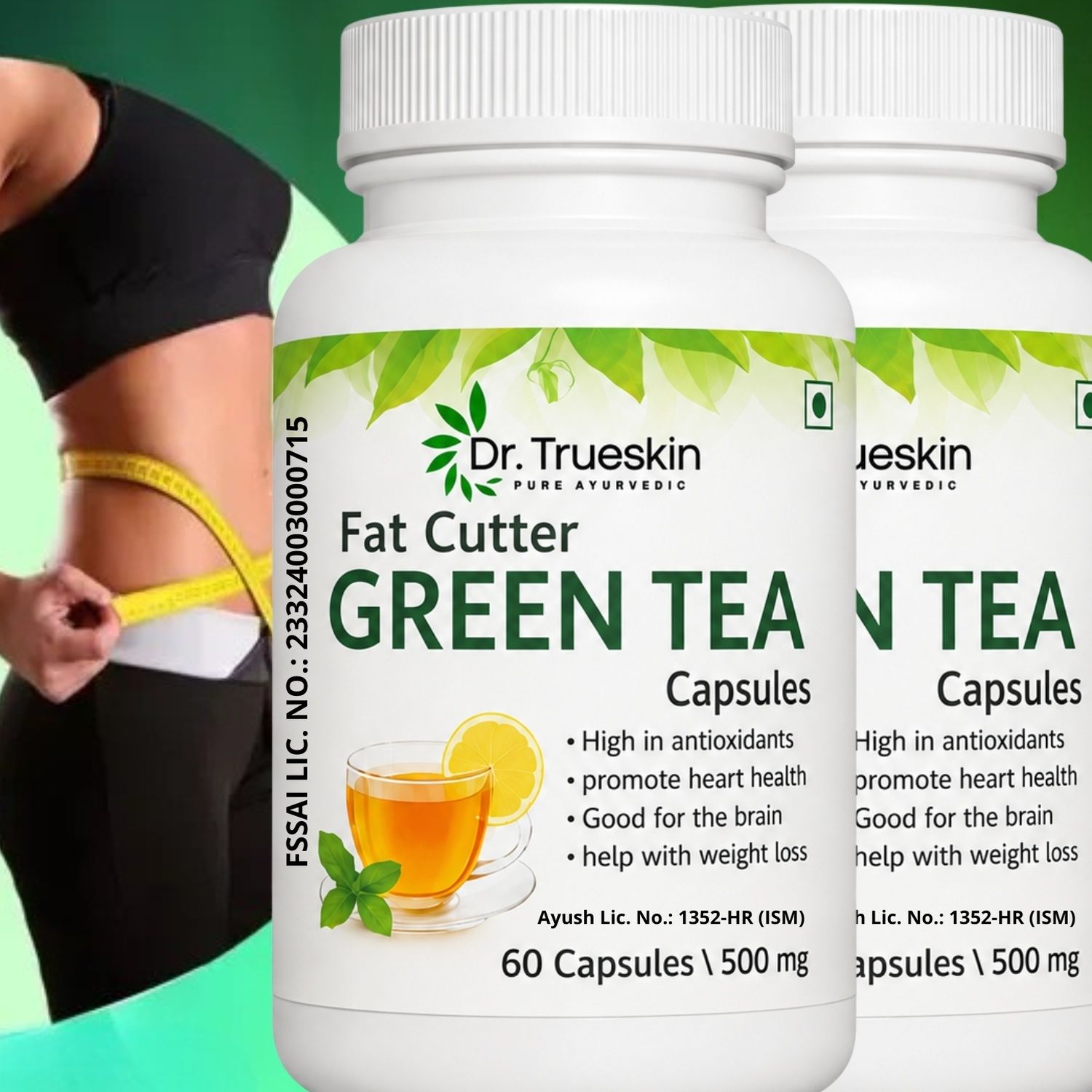 dr.trueskin Fat Cutter Green Tea 60 Tablet Pack of 2 A415-picture-41