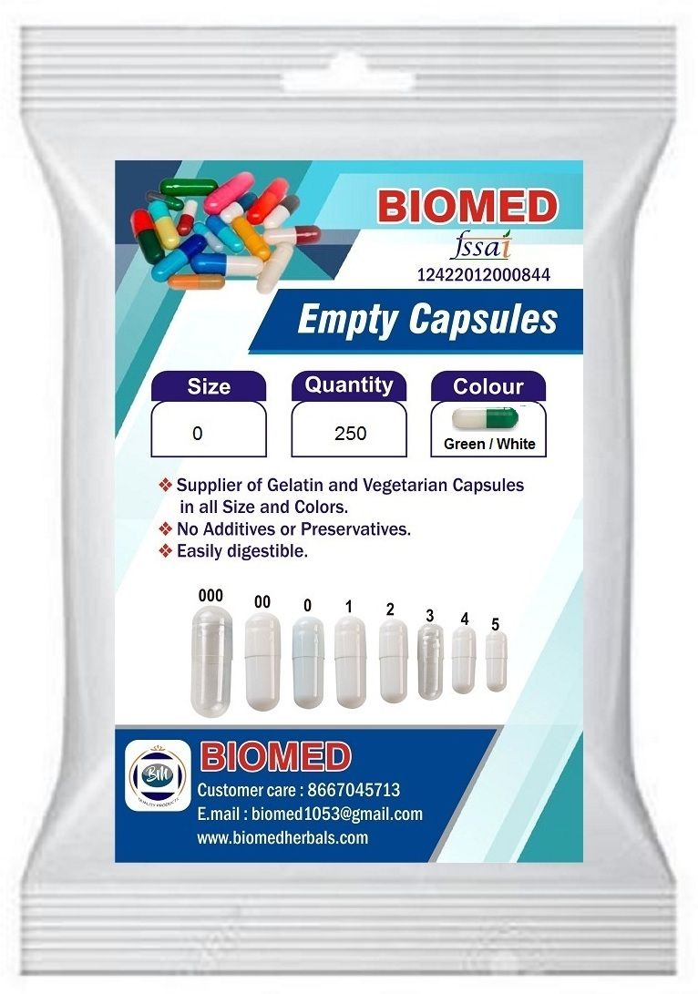 biomed Pharma raw materials size 0 Green / White Empty capsules-picture-16