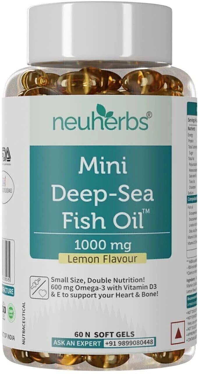 Mini Deep Sea Fish Oil - Omega 3 1000 mg EPA & DHA With Vitamin D3 & E-image-12