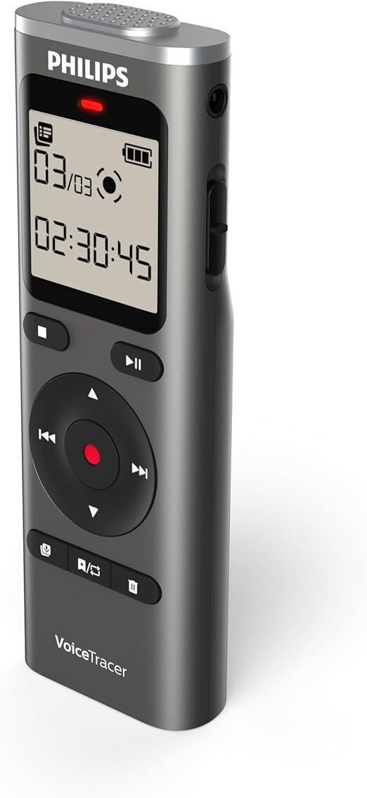 PHILIPS VoiceTracer 8GB, Micro SD Card Slot, 360° Microphone for Excellent Sound 8 GB Voice Recorder-image-1