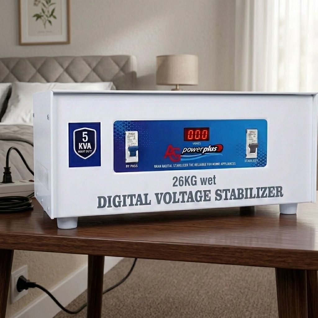 ag power plus 5 KVA Heavy Duty Voltage Stabilizer(26Kg) Wide Range 70V–320V | Heavy Duty Mainline(Copper)Stabilizer with LED Display & Bypass Switch-picture-17