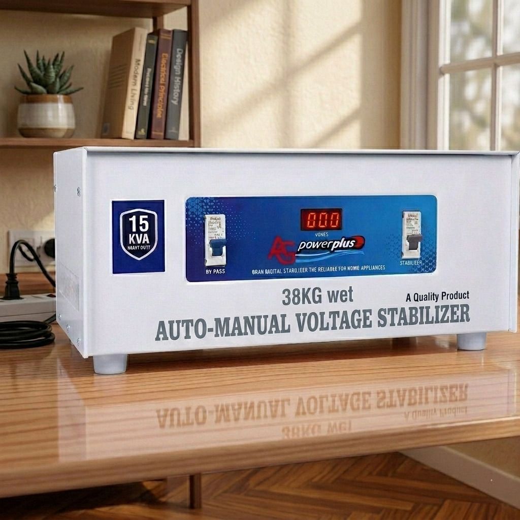 ag power plus 15 KVA Digital Voltage (Copper) Stabilizer for Wide Range 90V–440V Heavy Duty Mainline Stabilizer with LED Display & Bypass Switch-picture-34