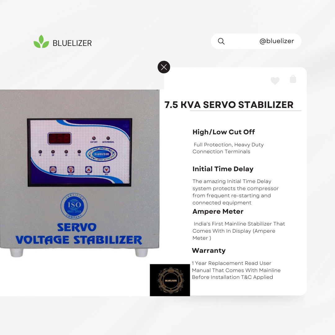7.5 KVA SERVO WORKING RANGE (100 - 285 V) (INDIA'S FIRST SERVO WITH IN DISPLAY AMPERE METER)-image-6
