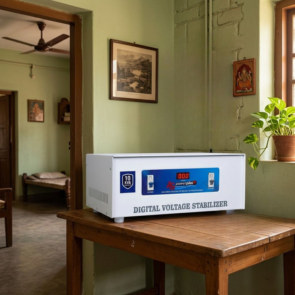 ag power plus 10 KVA Digital Voltage (Copper) Stabilizer | 150V–440V Wide Input Range | Heavy Duty Mainline Stabilizer with LED Display & Bypass Switch-picture-10