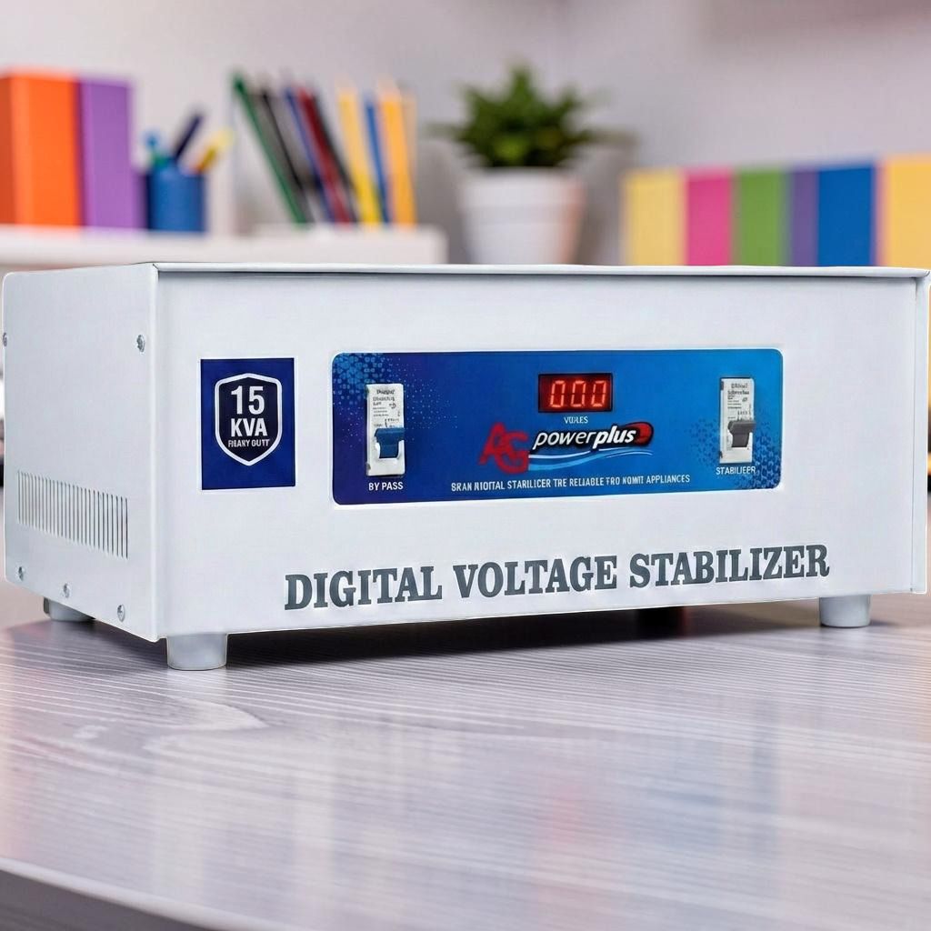 AG PowerPlus 15 KVA Digital Voltage Stabilizer | 70V 320V Wide Input Range Heavy Duty Mainline(Copper)Stabilizer with LED Display & Bypass Switch-image-43