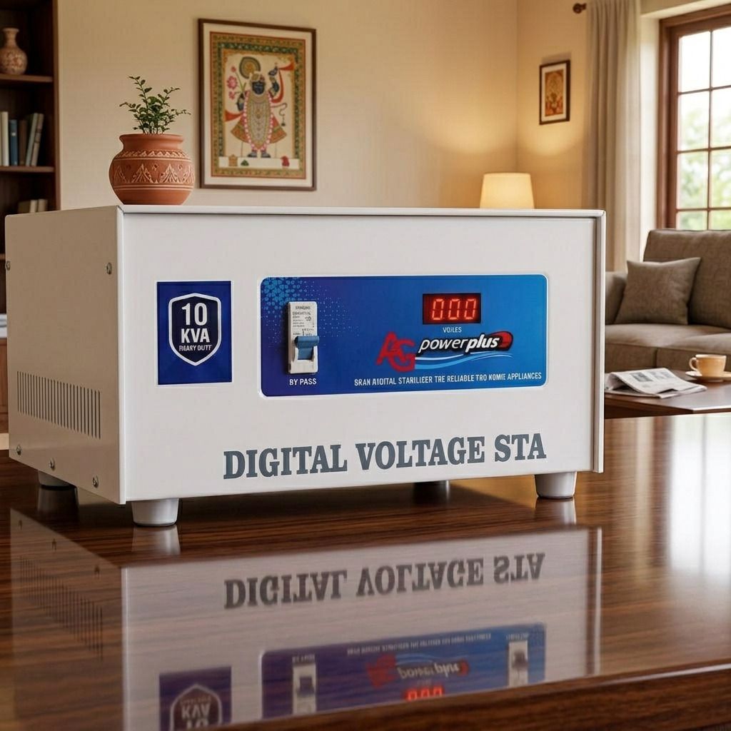 ag power plus 10 KVA Digital Voltage Stabilizer (Copper) | 90V–440V Working Range | Heavy Duty Mainline Stabilizer & Bypass Switch-picture-27