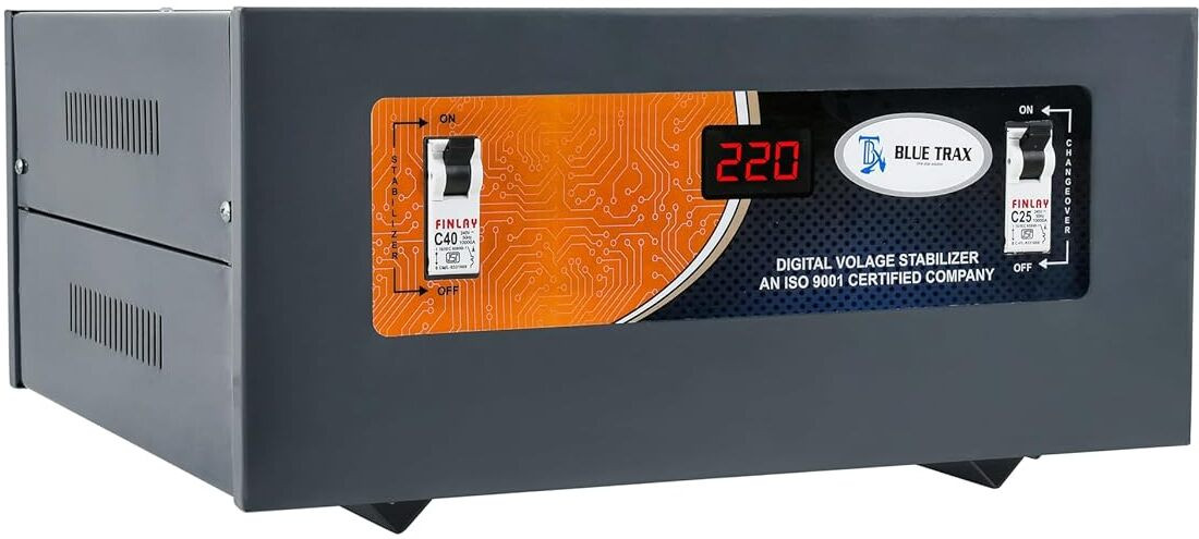 blue trax Table Top Mainline Digital Voltage Stabilizer for Home (5 KVA 4000W 90V-300V) Voltage Stabilizer image 1