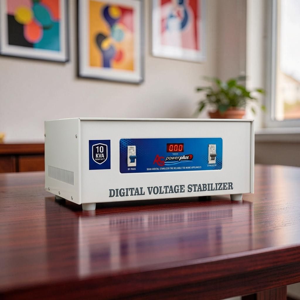 PowerPlus 10 KVA Digital Voltage (Copper) Stabilizer | 130V–300V Input Range | Heavy Duty Mainline Stabilizer with LED Display & Bypass Switch-image-11