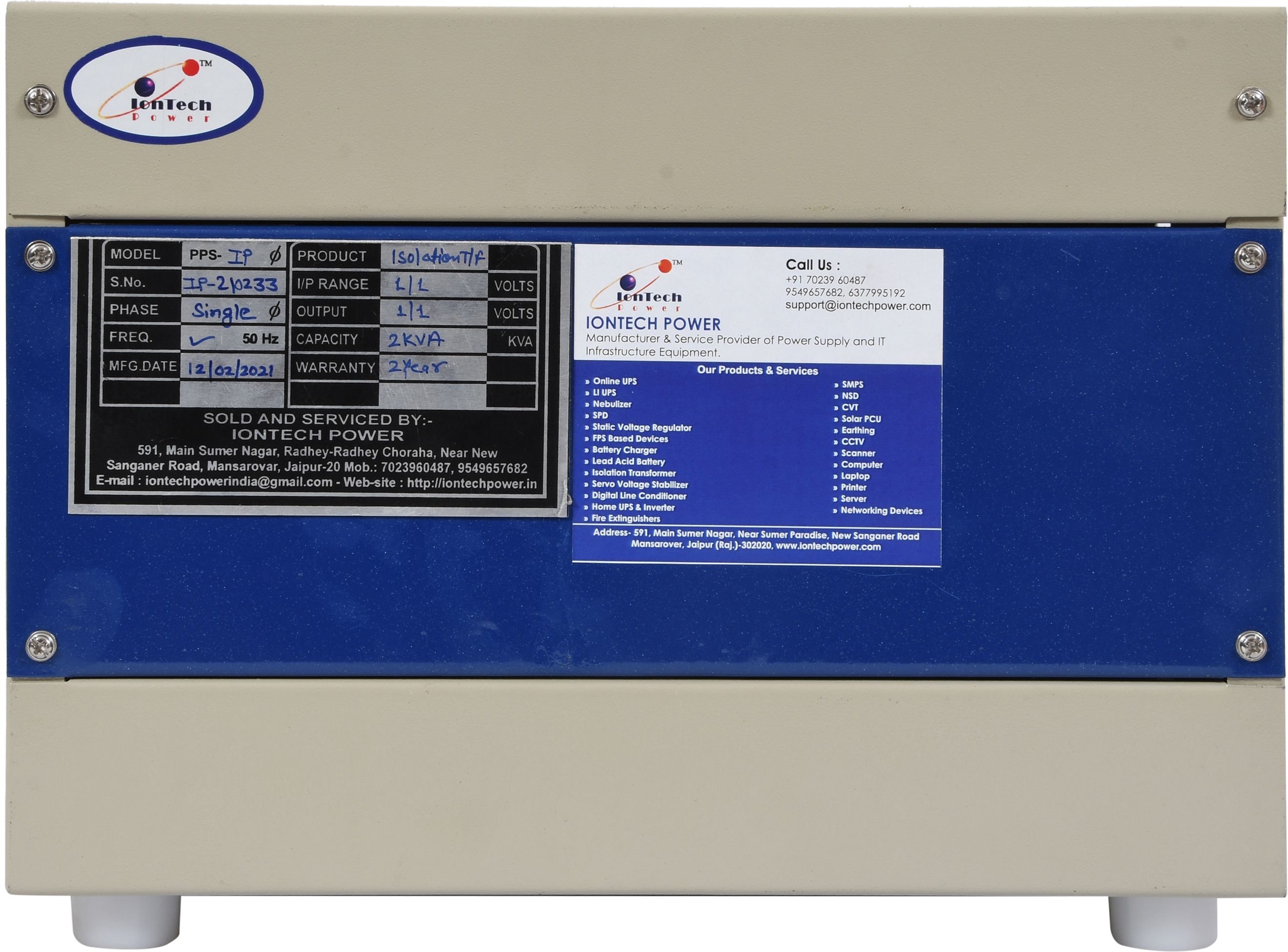 IPIT/2KVA IONTECH POWER 2kVA Isolation Transformer-picture-21