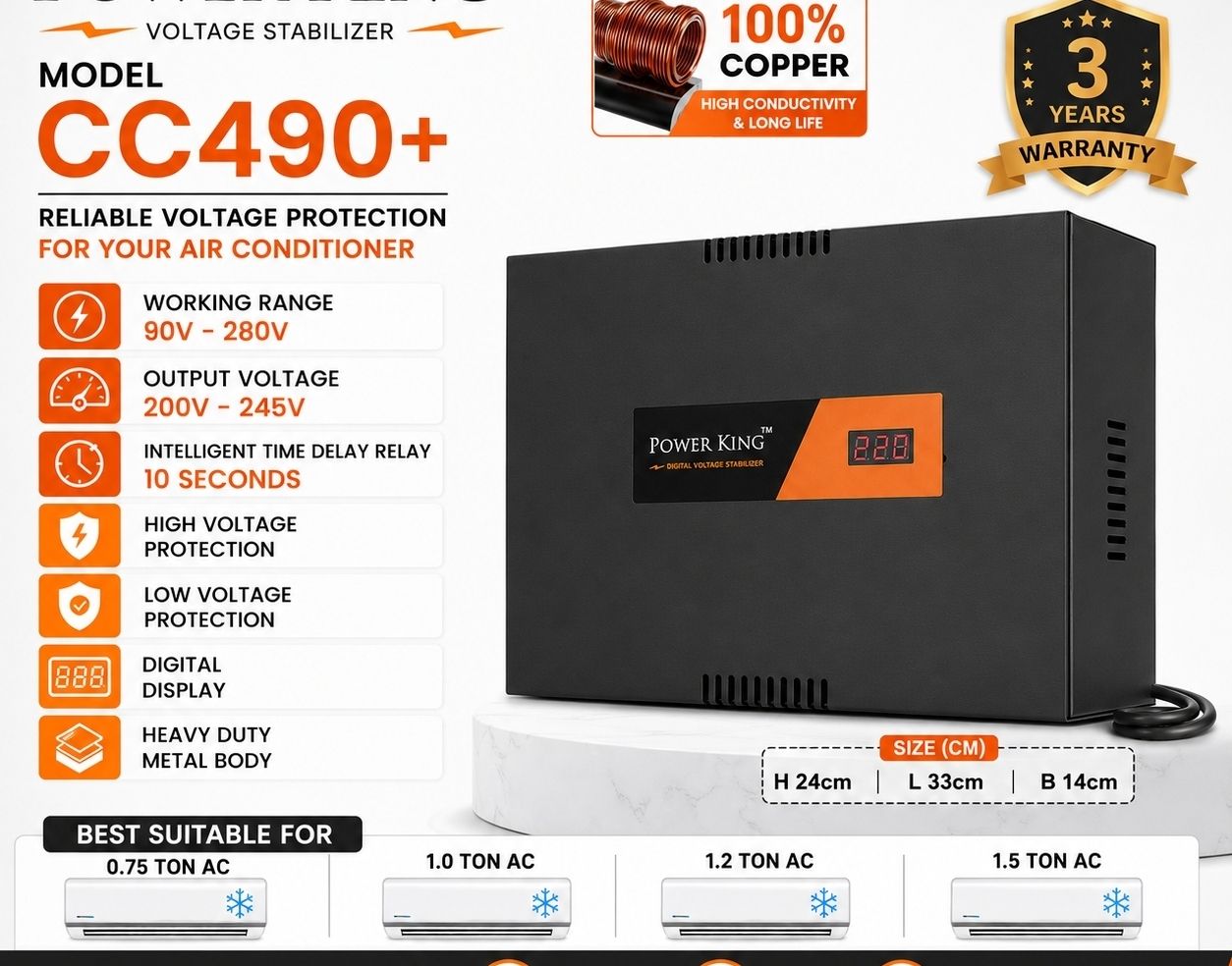 CC490+ 1.5 ton Ac voltage stablizer 100%copper-image-30