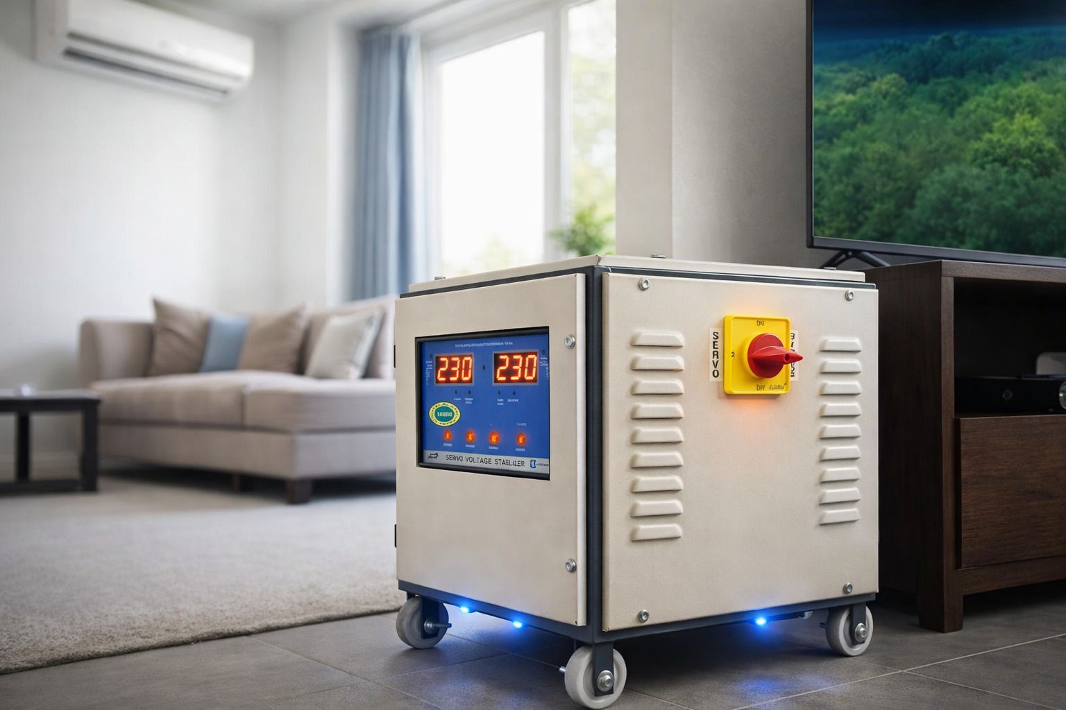 10 KVA Servo Voltage Stabilizer | Wide Input 140V–285V | Copper Winding | | High / Low Cut Off & Overload Protection | Heavy Duty | High Accuracy ±1%-image-12