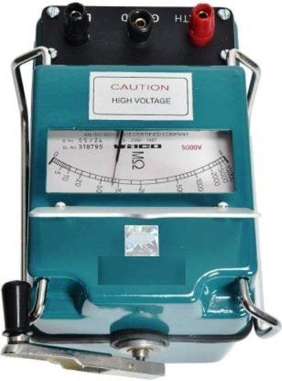 meterbazar Hand Driven Generator Type Insulation Tester 5000 Volts 5-10000 Ohms Analog Voltage Tester-picture-14