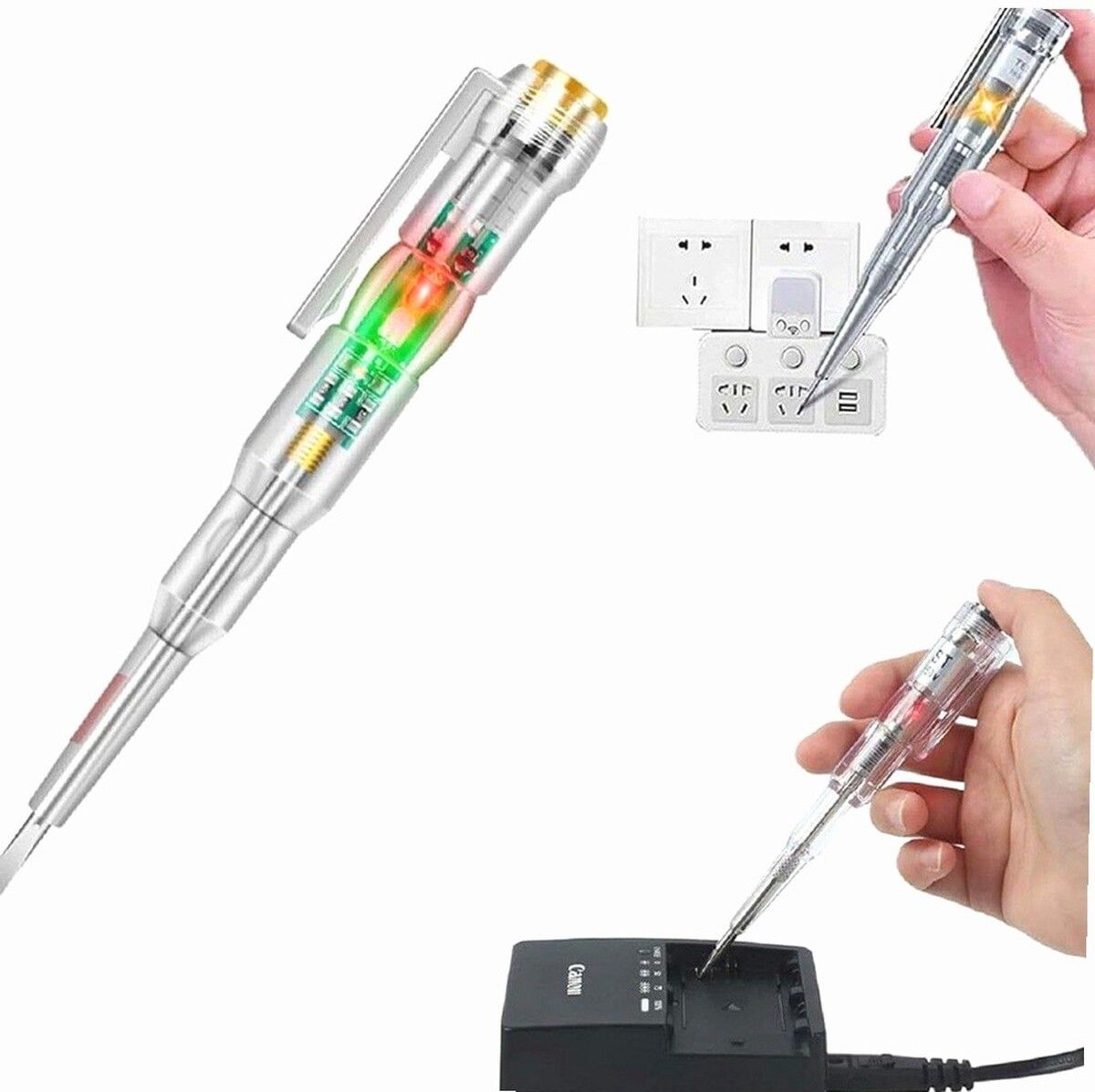 brzone Digital Voltage Tester Pen | Electrical Tester with LED Indicator Analog Voltage Tester-picture-45