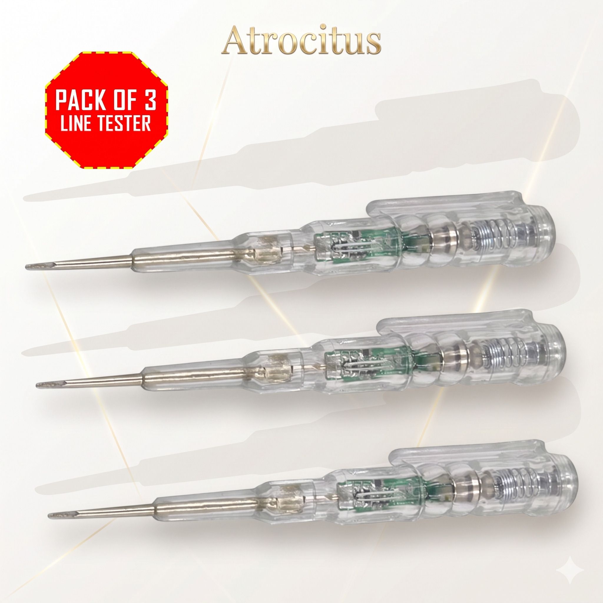 atrocitus Line _Tester_(Pack Of 3Pcs)_Electrician's_Tester_With_NEON_Bulb(03) Analog Voltage Tester-picture-12