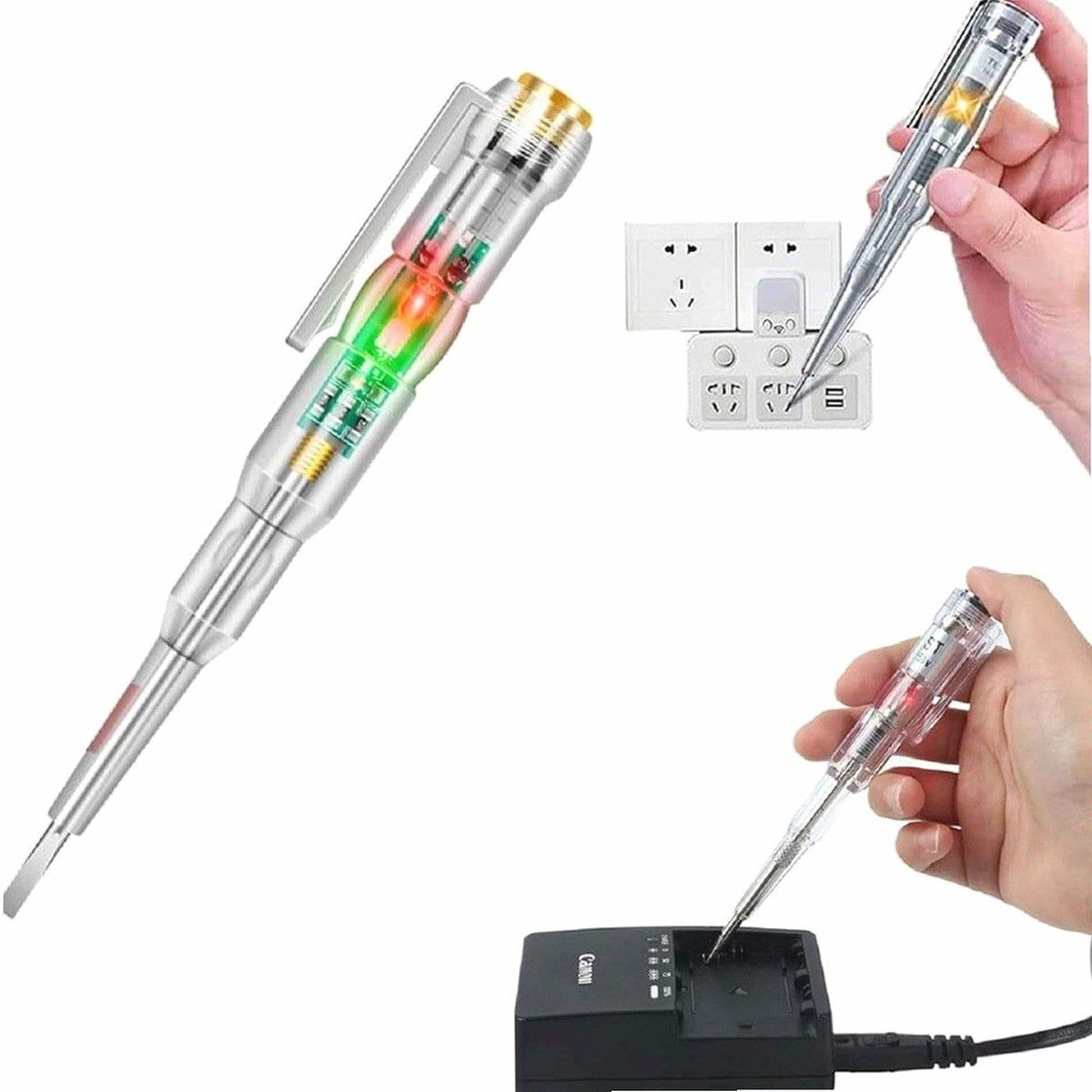 brzone Digital Voltage Tester Pen | Electrical Tester with LED Indicator Analog Voltage Tester-picture-37