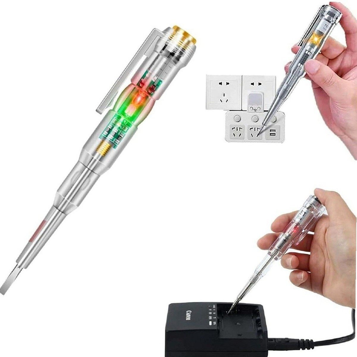 brzone Digital Voltage Tester Pen | Electrical Tester with LED Indicator Analog Voltage Tester-picture-31