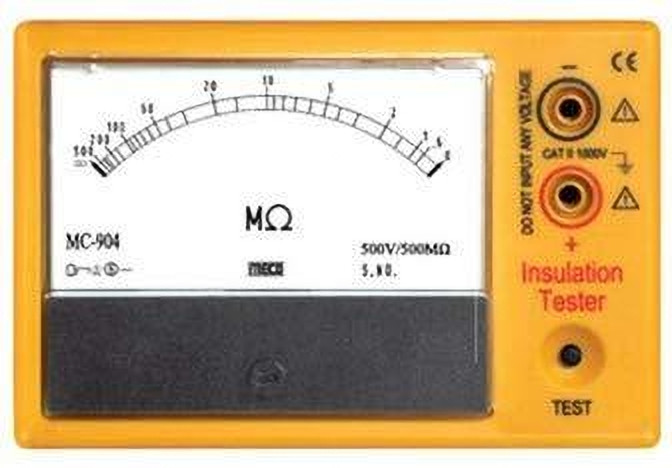 meterbazzar MECO MC 904 500V - 500MO Analog Insulation Tester with Battery Adaptor (megger) Analog Voltage Tester image 1