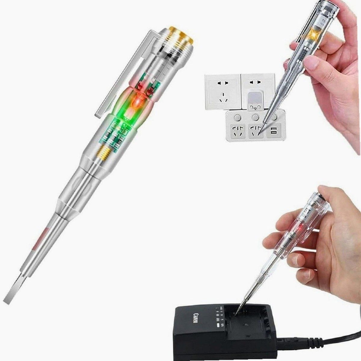 brzone Digital Voltage Tester Pen | Electrical Tester with LED Indicator Analog Voltage Tester-picture-36
