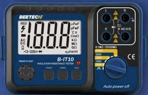 beetechh B-IT10 Digital Insulation Resistance Tester 1000V/2000 MOHM Digital Voltage Tester-picture-20