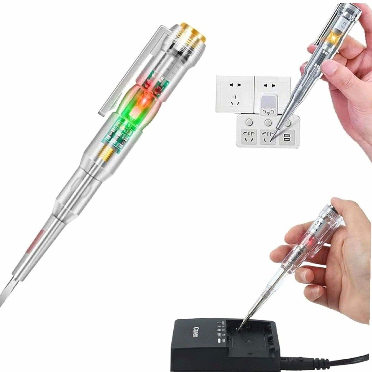 brzone Digital Voltage Tester Pen | Electrical Tester with LED Indicator Analog Voltage Tester-picture-38