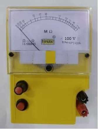 spaark INSULATION TESTER 100V/20M OHM PUSH BUTTON Analog Voltage Tester image 1