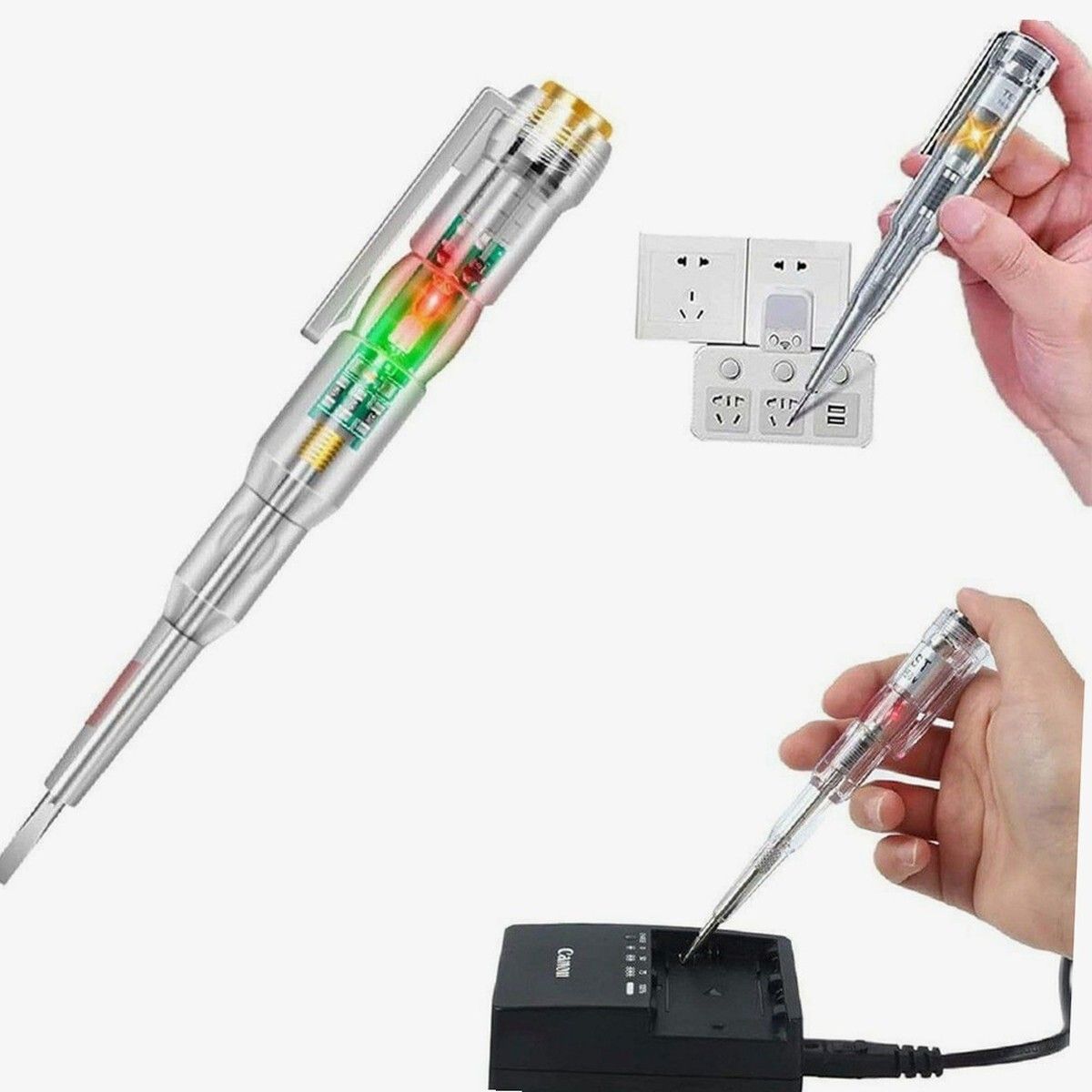 brzone Digital Voltage Tester Pen | Electrical Tester with LED Indicator Analog Voltage Tester-picture-18