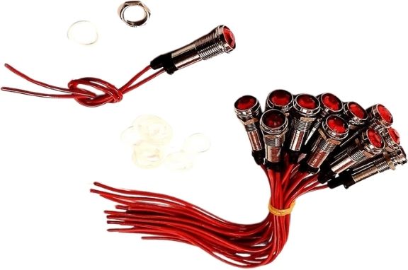 erhindia 12 Pcs Neon Light Bulb Red Color Panel Indicator Metal Analog Voltage Tester-picture-16