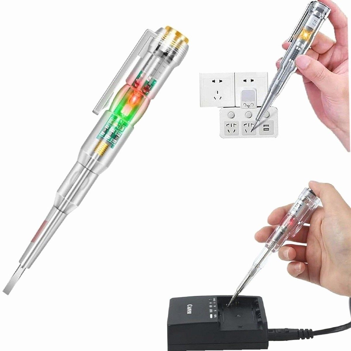 brzone Digital Voltage Tester Pen | Electrical Tester with LED Indicator Analog Voltage Tester-picture-30