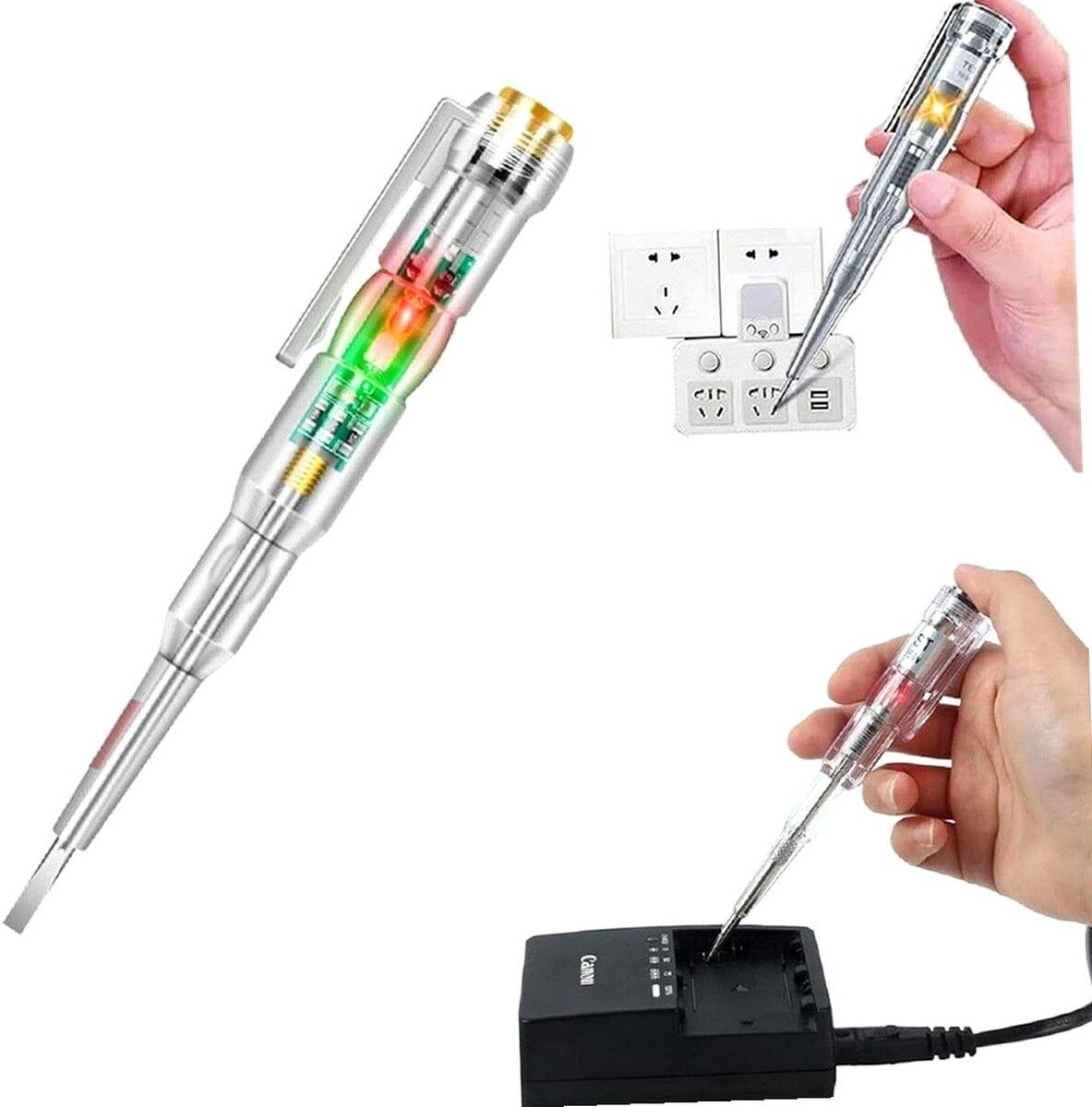 brzone Digital Voltage Tester Pen | Electrical Tester with LED Indicator Analog Voltage Tester-picture-39