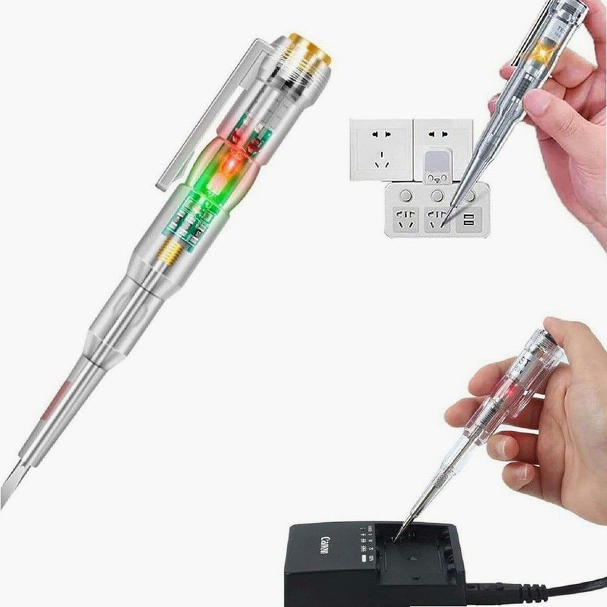 brzone Digital Voltage Tester Pen | Electrical Tester with LED Indicator Analog Voltage Tester-picture-40