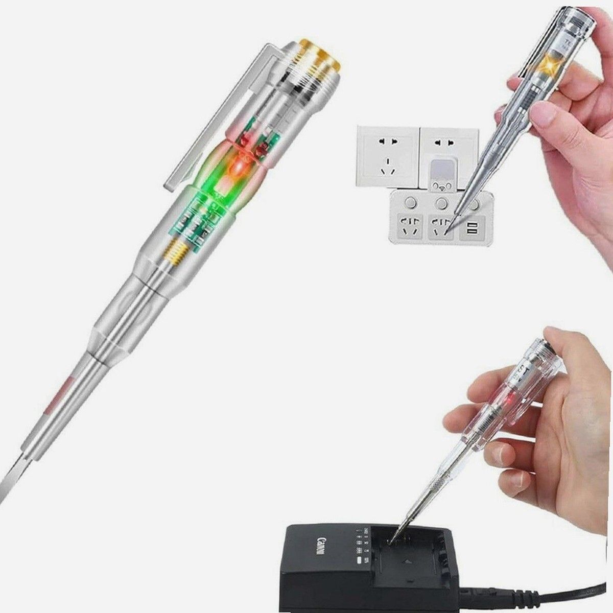 brzone Digital Voltage Tester Pen | Electrical Tester with LED Indicator Analog Voltage Tester-picture-16