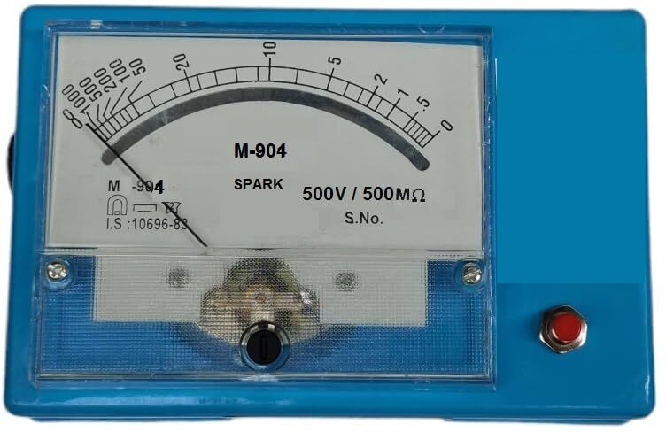 meterbazzar Spaark (Similar to MECO-904) Insulation Tester/Megger Battery 500V/500Mohm Analog Voltage Tester image 1