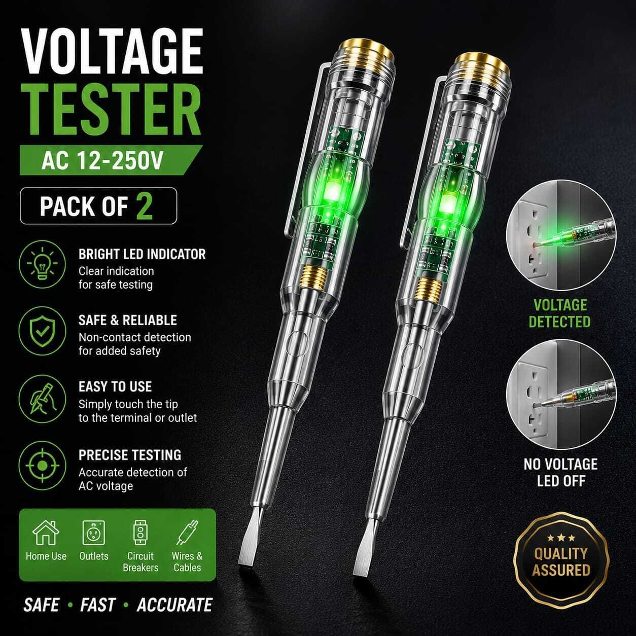 cielaglobal CG HIGH BRIGHTNESS VOLTAGE TESTER PACK OF 2 PCS Analog Voltage Tester-picture-48