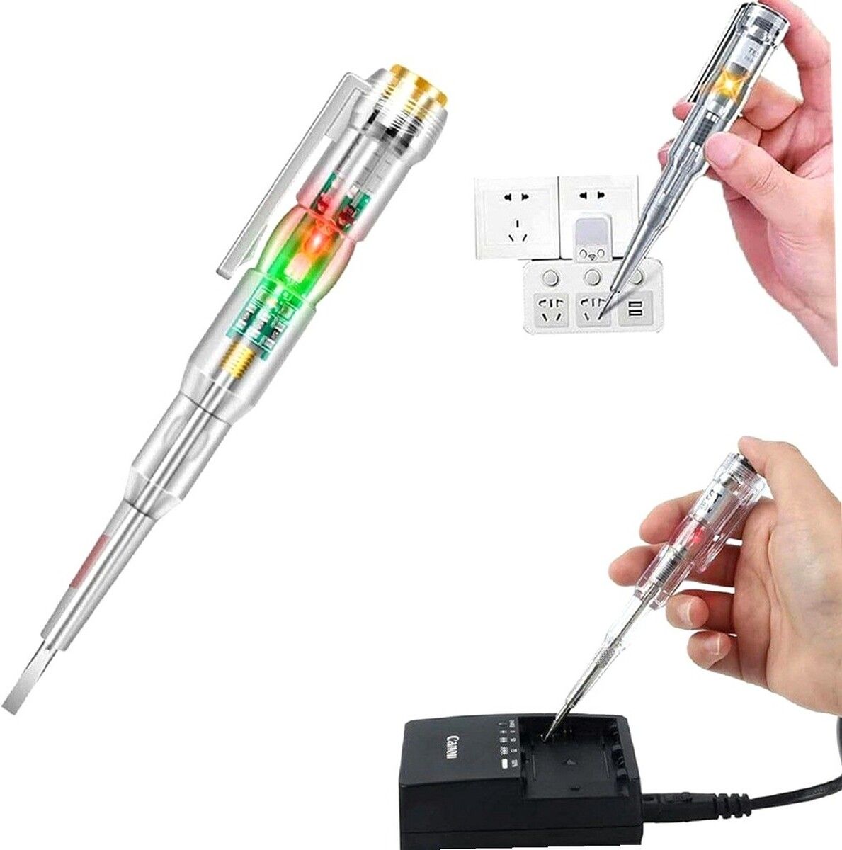 brzone Digital Voltage Tester Pen | Electrical Tester with LED Indicator Analog Voltage Tester-picture-26