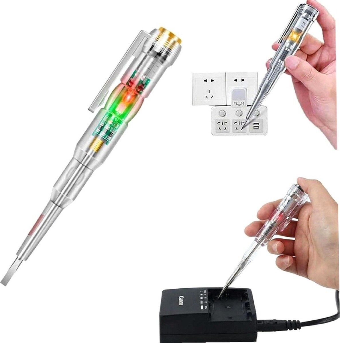 brzone Digital Voltage Tester Pen | Electrical Tester with LED Indicator Analog Voltage Tester-picture-20