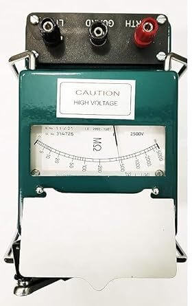 spaark Magger 2500v-5000 MOhms metal body analog insulation tester Analog Voltage Tester image 1