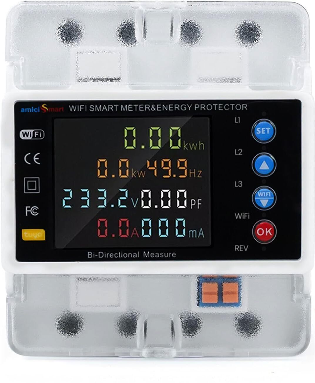 3-Phase WiFi Energy Meter Bi-Directional 80A Power Meter with Over/Under Voltage Digital Voltage Tester-image-2