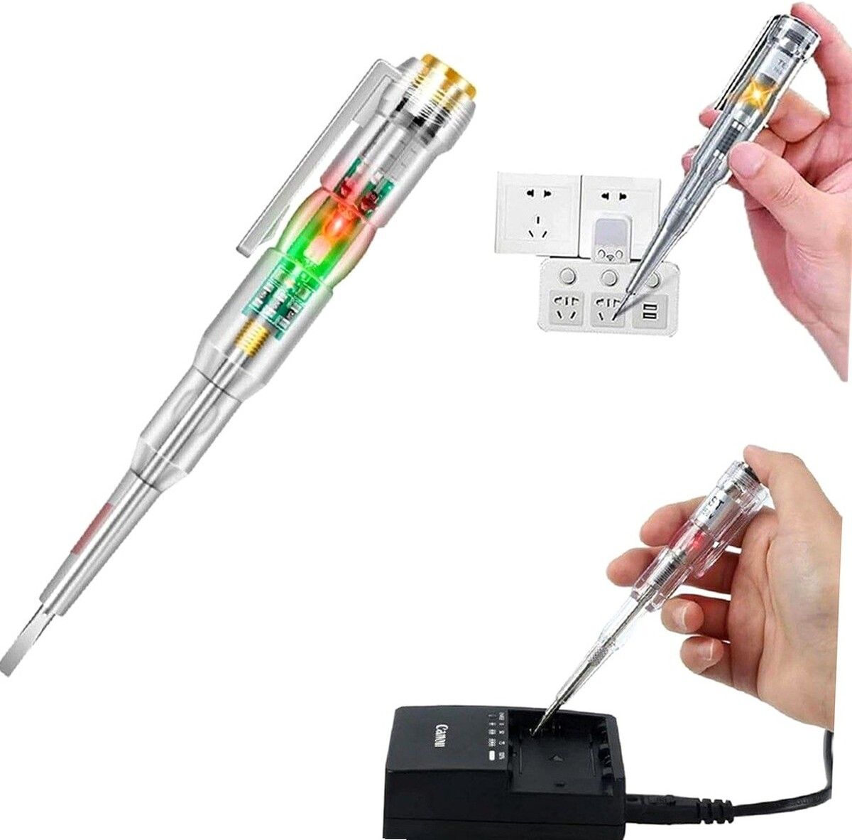 brzone Digital Voltage Tester Pen | Electrical Tester with LED Indicator Analog Voltage Tester-picture-46