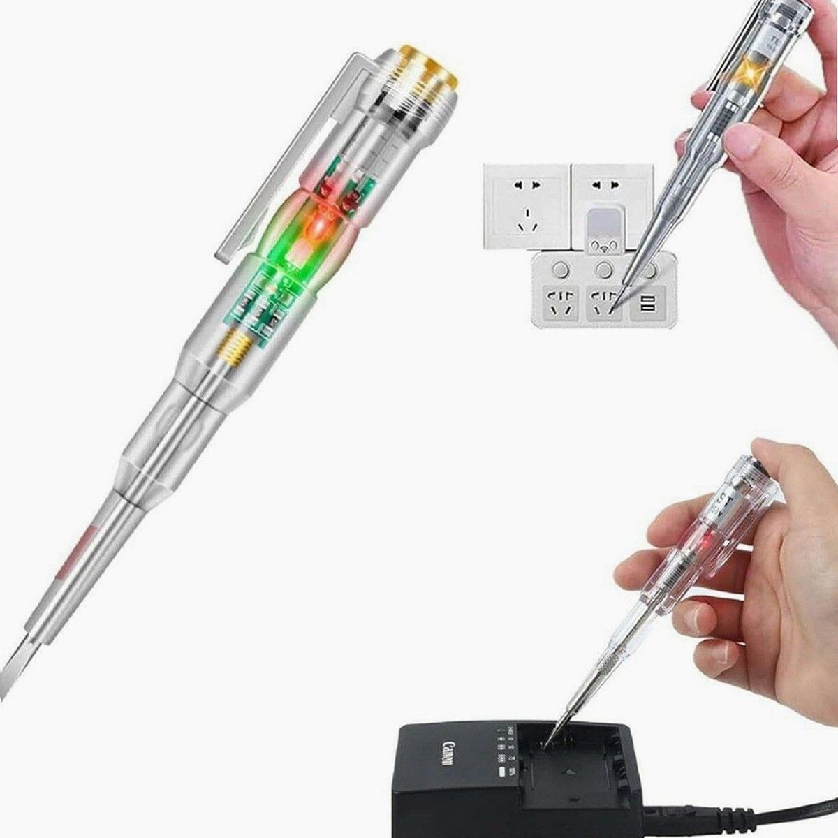 brzone Digital Voltage Tester Pen | Electrical Tester with LED Indicator Analog Voltage Tester-picture-10