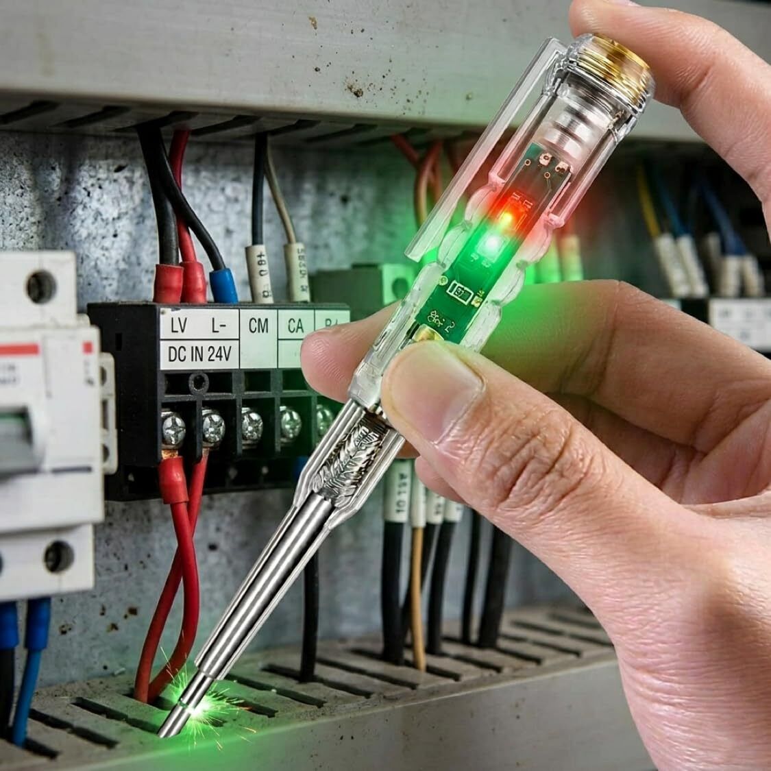 pridhurcreation LED Voltage Tester Pen Electric Line Detector Screwdriver 100-240V AC Digital Voltage Tester-picture-0