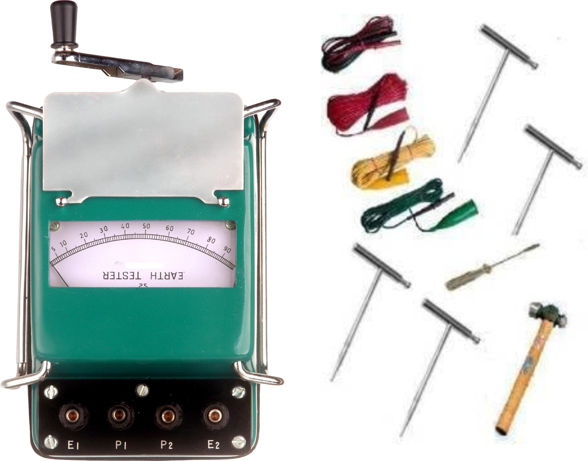Spaark 0 to 100 OHMS Analog Earth Tester (Single Range) With KIT Analog Voltage Tester image 1
