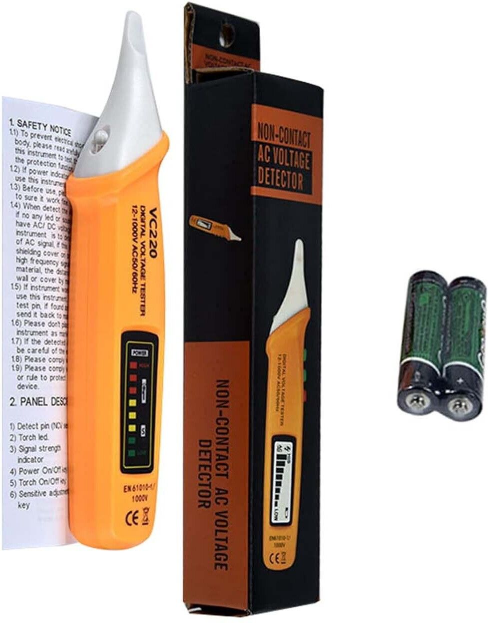 a&s toolshop AC Circuit Tester Tool 12 1000V(17.5 x 3.8 x 2.7cm) Digital Voltage Tester-picture-18